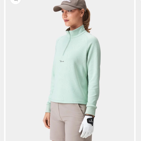 Macade Mint Green Half-Zip Women's Golf Top - Picture 2 of 5